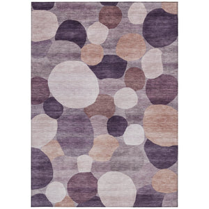 HomeRoots 9' X 12' Contemporary Plum Gray & Ivory Geometric Area Rug - Washable for Indoor & Outdoor Use! 689551