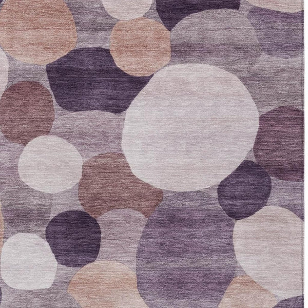 HomeRoots 10' Stylish Plum Gray and Ivory Geometric Area Rug – Washable, Durable, Indoor/Outdoor Versatility! 689552
