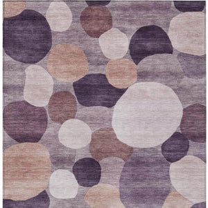 HomeRoots 10' Stylish Plum Gray and Ivory Geometric Area Rug – Washable, Durable, Indoor/Outdoor Versatility! 689552