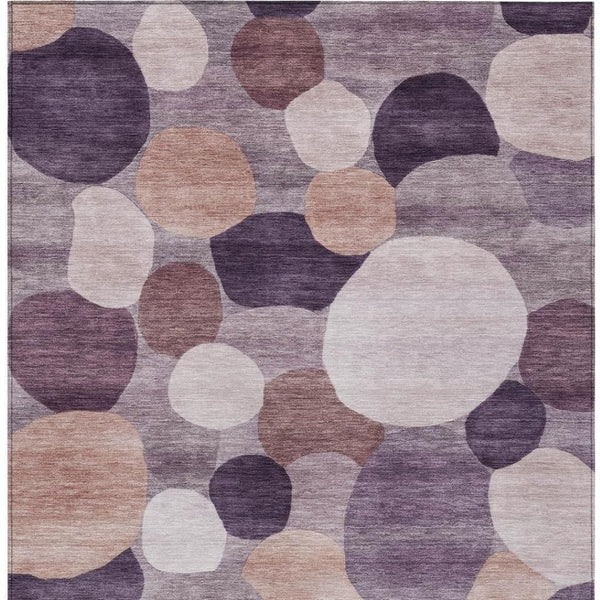 HomeRoots 10' Stylish Plum Gray and Ivory Geometric Area Rug – Washable, Durable, Indoor/Outdoor Versatility! 689552
