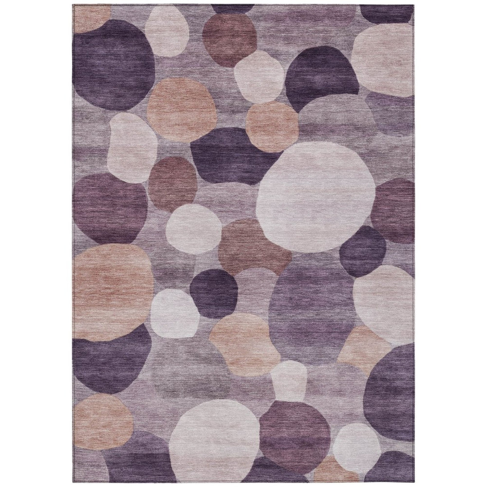 HomeRoots 10' Stylish Plum Gray and Ivory Geometric Area Rug – Washable, Durable, Indoor/Outdoor Versatility! 689552