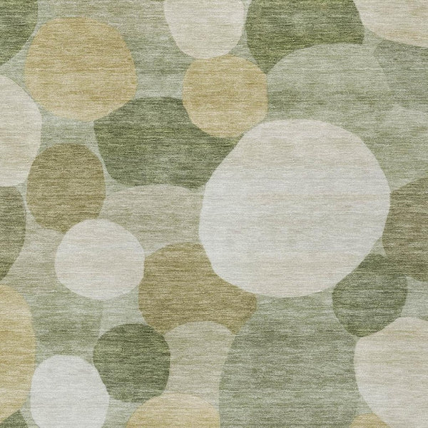 HomeRoots 5' X 8' Stylish Sage Ivory Beige Geometric Washable Area Rug for Indoor & Outdoor Spaces 689554
