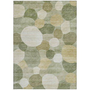 HomeRoots 9' Geometric Sage Ivory & Beige Washable Area Rug - Durable, Stylish Indoor/Outdoor Floor Decor 689557