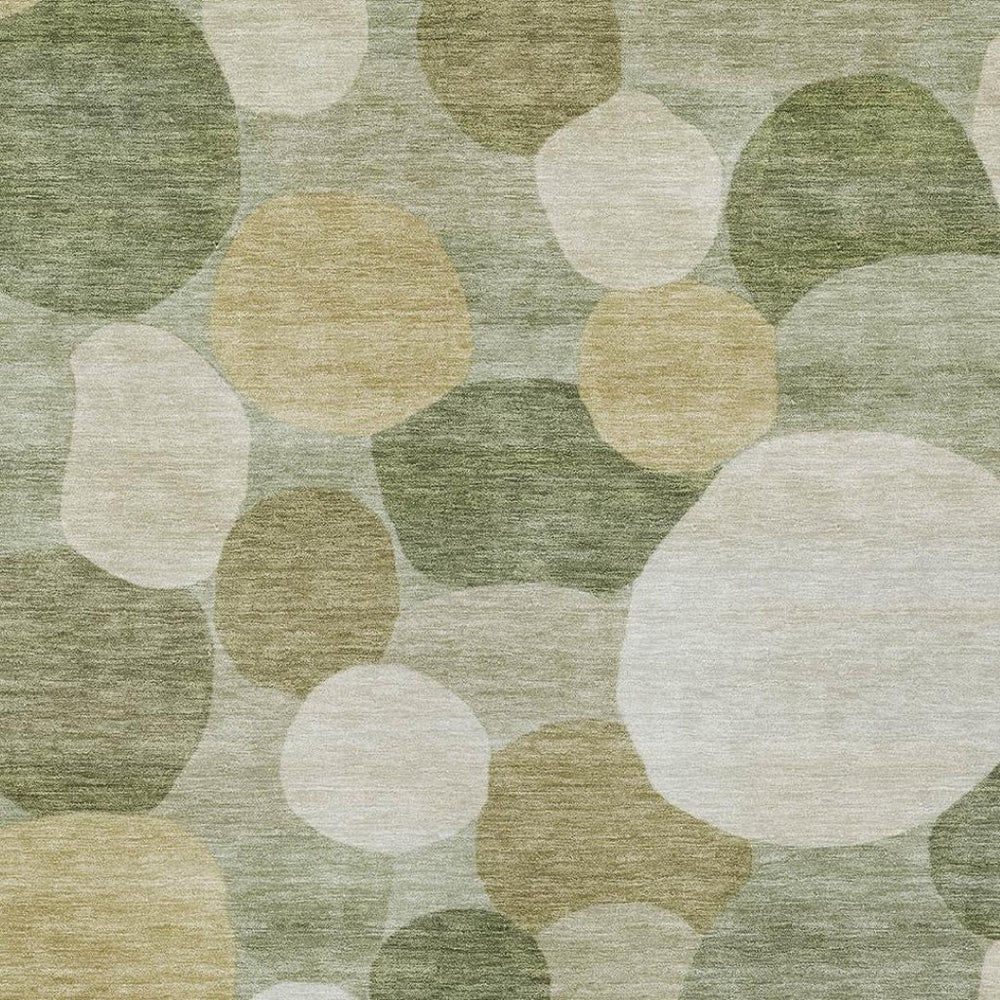 HomeRoots 10' Stylish Sage Ivory & Beige Geometric Washable Area Rug for Indoor/Outdoor Use - Durable & Easy Care 689558