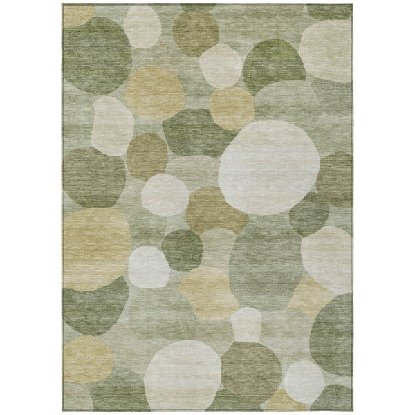 HomeRoots 10' Stylish Sage Ivory & Beige Geometric Washable Area Rug for Indoor/Outdoor Use - Durable & Easy Care 689558