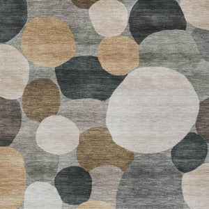 HomeRoots 8' X 10' Taupe & Brown Geometric Area Rug - Washable, Stain-Resistant, Perfect for Indoor & Outdoor Use 689562