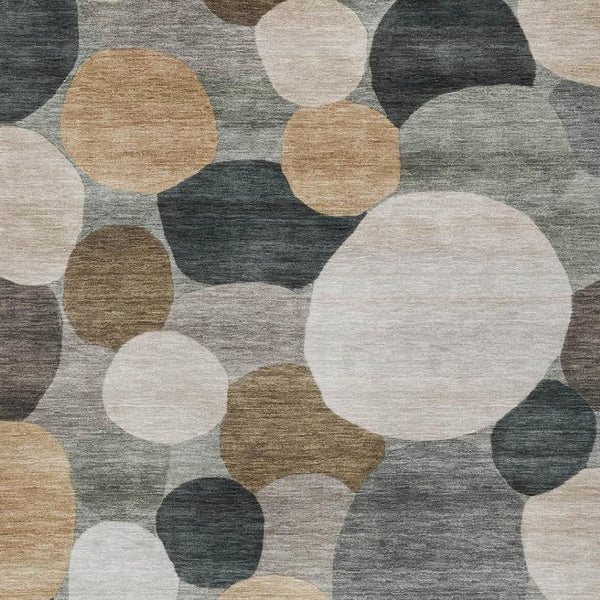 HomeRoots 8' X 10' Taupe & Brown Geometric Area Rug - Washable, Stain-Resistant, Perfect for Indoor & Outdoor Use 689562