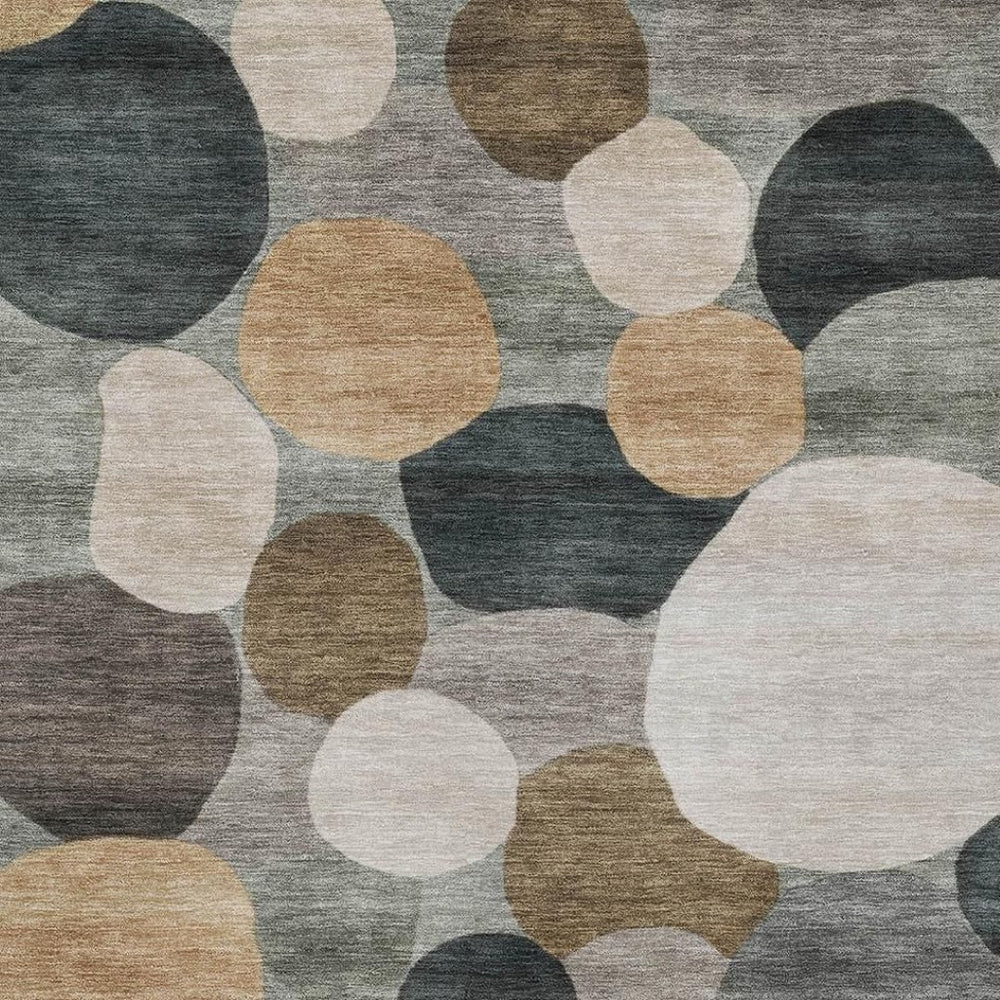 HomeRoots 10' Stylish Taupe & Brown Geometric Washable Area Rug - Durable, Versatile for Indoor/Outdoor Use! 689564