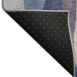HomeRoots 5' X 8' Blue and Copper Abstract Area Rug – Durable, Washable, Indoor-Outdoor Style for Modern Spaces 689572