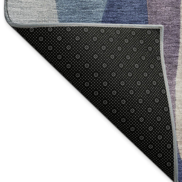 HomeRoots 5' X 8' Blue and Copper Abstract Area Rug – Durable, Washable, Indoor-Outdoor Style for Modern Spaces 689572