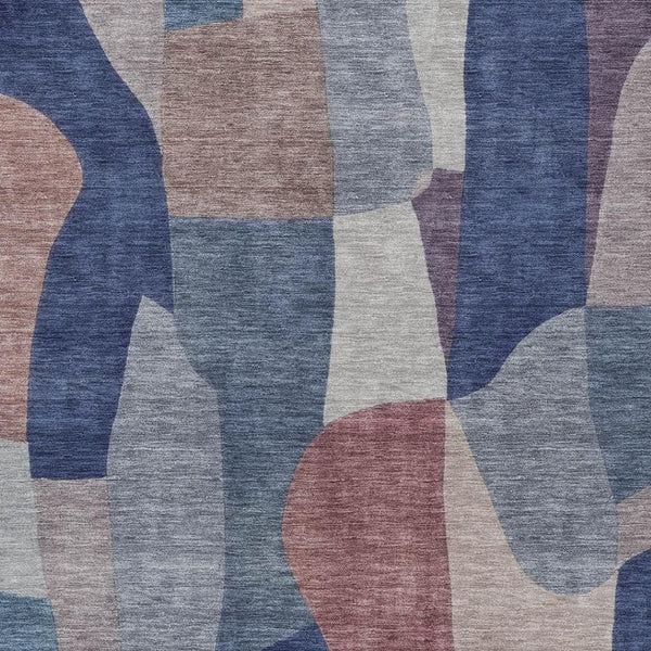 HomeRoots 8' X 10' Blue and Copper Abstract Area Rug - Durable, Washable Design for Indoor & Outdoor Spaces 689574