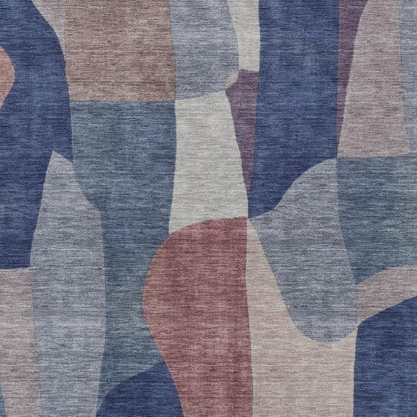 HomeRoots 10' X 14' Blue and Copper Abstract Area Rug - Washable, Durable, Indoor/Outdoor, Family-Friendly Design! 689576