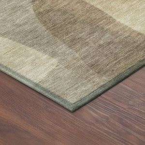 HomeRoots 5' X 8' Khaki Beige Abstract Area Rug – Durable, Washable, Versatile for Indoor & Outdoor Spaces 689584
