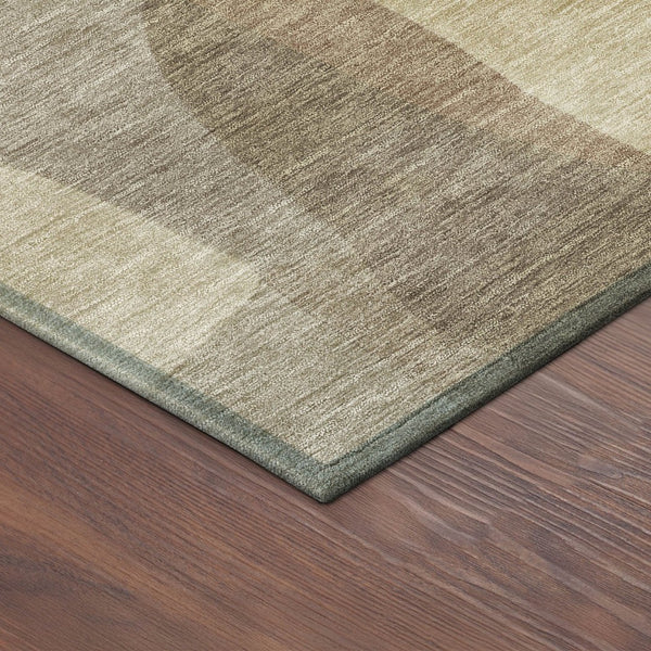 HomeRoots 5' X 8' Khaki Beige Abstract Area Rug – Durable, Washable, Versatile for Indoor & Outdoor Spaces 689584