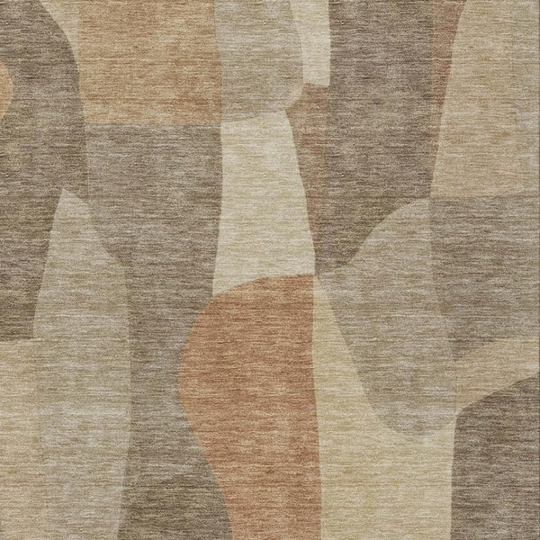 HomeRoots 5' X 8' Khaki Beige Abstract Area Rug – Durable, Washable, Versatile for Indoor & Outdoor Spaces 689584
