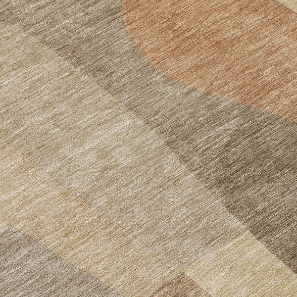 HomeRoots 10' Abstract Khaki and Beige Washable Area Rug – Versatile Indoor/Outdoor Design for Every Space 689588