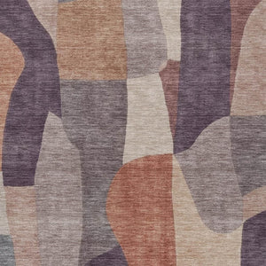 HomeRoots 5' X 8' Stylish Plum and Copper Abstract Area Rug - Washable, Durable Indoor/Outdoor Versatility! 689590