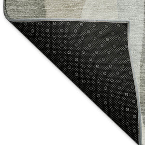 HomeRoots 5' Taupe and Blue Abstract Area Rug – Stylish, Washable Indoor/Outdoor Design for Lasting Use 689596