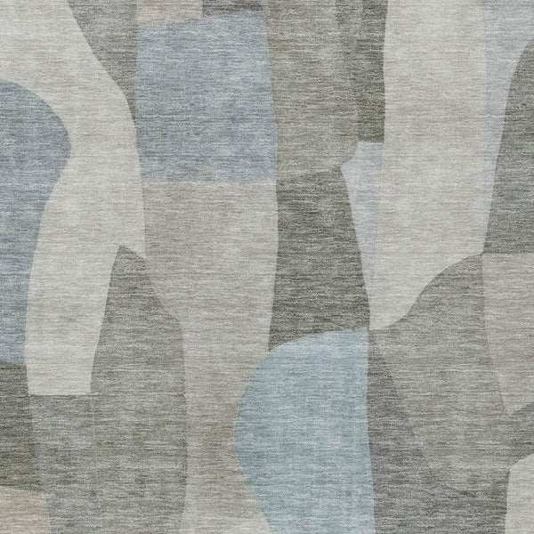 HomeRoots 8' X 10' Stylish Taupe and Blue Abstract Washable Area Rug for Indoor & Outdoor Versatility 689598