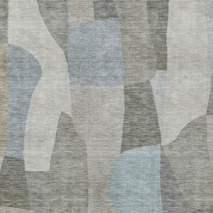 HomeRoots 9' X 12' Stylish Taupe and Blue Abstract Washable Area Rug for Indoor & Outdoor Comfort and Style 689599