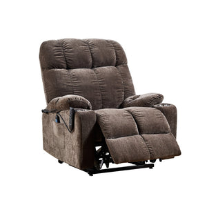 English Elm Liyasi Zero Gravity Power Recliner Eco Leather Massage Lumbar Heat Usb Charging Brown W820S00074