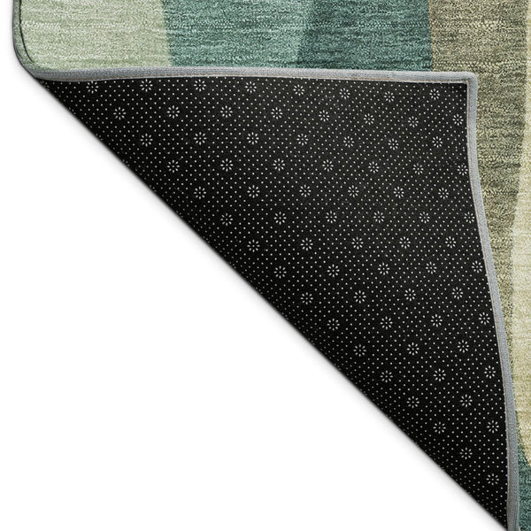 HomeRoots 5' Teal Blue and Copper Abstract Area Rug - Durable, Washable, Stylish for Indoor & Outdoor Spaces 689602