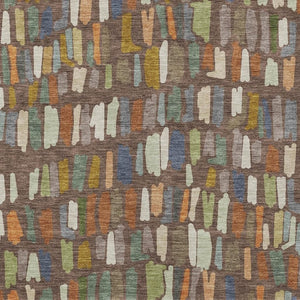 HomeRoots 9' X 12' Striped Area Rug in Chocolate, Green & Blue - Washable, Durable for Indoor & Outdoor Use 689635