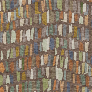 HomeRoots 10' Washable Indoor Outdoor Area Rug in Rich Chocolate, Green & Blue Stripes - Durable & Stylish! 689636