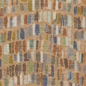HomeRoots 5' X 8' Stylish Copper Blue & Ivory Striped Washable Rug - Durable, Versatile for Indoor/Outdoor Use 689638