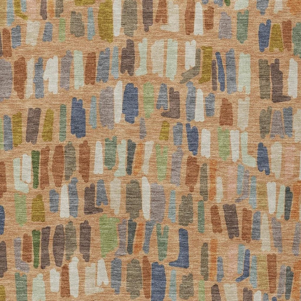 HomeRoots 5' X 8' Stylish Copper Blue & Ivory Striped Washable Rug - Durable, Versatile for Indoor/Outdoor Use 689638