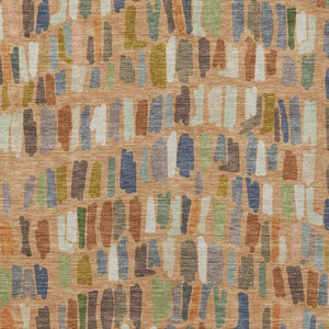 HomeRoots 8' X 10' Stylish Copper Blue and Ivory Striped Washable Area Rug for Indoor and Outdoor Spaces 689640