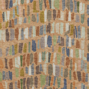 HomeRoots 10' Copper Blue & Ivory Striped Washable Area Rug - Durable Indoor/Outdoor Design for Any Space 689642