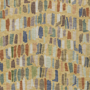 HomeRoots 9' Striped Washable Area Rug in Gold, Blue & Ivory – Durable Indoor/Outdoor Style for High-Traffic Spaces 689647