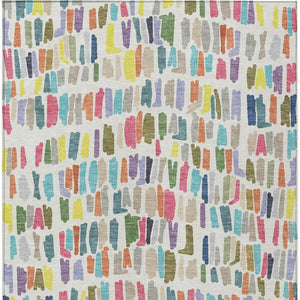 HomeRoots 10' Indoor Outdoor Area Rug - Ivory, Orange & Green Striped Design, Machine Washable, Durable & Stylish 689654