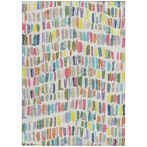 HomeRoots 10' Indoor Outdoor Area Rug - Ivory, Orange & Green Striped Design, Machine Washable, Durable & Stylish 689654