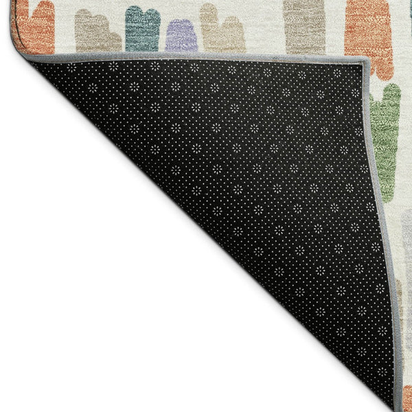 HomeRoots 10' Indoor Outdoor Area Rug - Ivory, Orange & Green Striped Design, Machine Washable, Durable & Stylish 689654