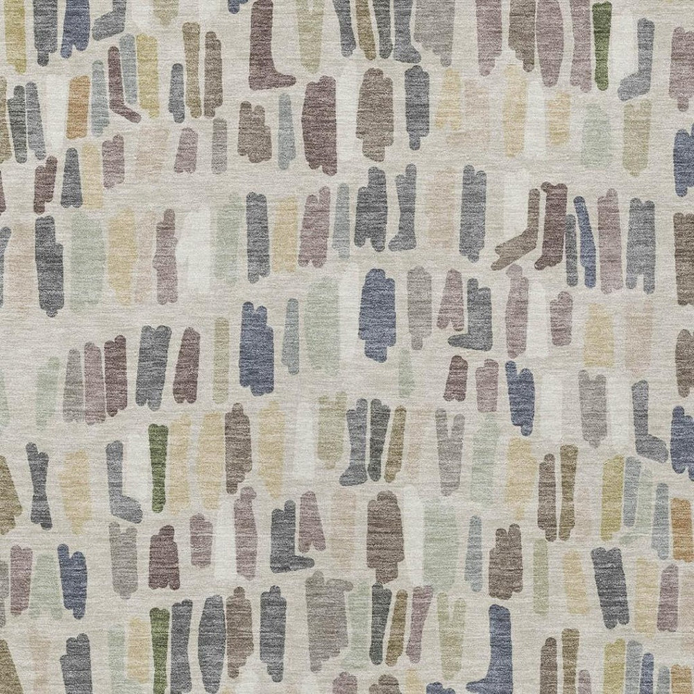 HomeRoots 10' Elegant Linen Gray and Beige Striped Area Rug - Washable, Durable, Stain-Resistant Design for Indoors & Outdoors 689660