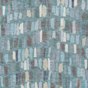 HomeRoots 5' X 8' Striped Teal Blue, Taupe & Beige Area Rug - Washable, Durable, Indoor/Outdoor Versatility! 689668