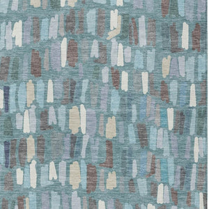 HomeRoots 10' Striped Teal Blue, Taupe & Beige Washable Area Rug for Indoor/Outdoor Use - Durable & Stylish! 689672