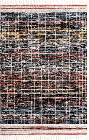 Unique Loom Aramis Oliver Machine Made Tribal Rug Multi, Black/Ivory/Rust Red/Light Blue/Light Brown/Beige 6' 1" x 9' 0"