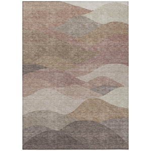 HomeRoots 8' X 10' Coffee and Gray Abstract Washable Area Rug - Durable, Stylish, Ideal for Indoor/Outdoor Use 689694