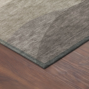 HomeRoots 8' X 10' Coffee and Gray Abstract Washable Area Rug - Durable, Stylish, Ideal for Indoor/Outdoor Use 689694
