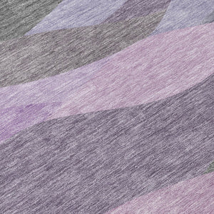 HomeRoots 9' X 12' Stylish Plum and Gray Abstract Area Rug - Washable, Durable, Perfect for Indoor/Outdoor Use 689701