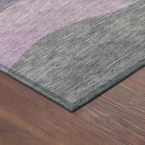HomeRoots 10' X 14' Stylish Plum and Gray Abstract Washable Area Rug for Indoor and Outdoor Spaces 689702