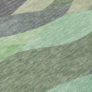 HomeRoots 5' X 8' Sage And Beige Abstract Area Rug - Washable, Durable Design for Indoor & Outdoor Spaces 689704