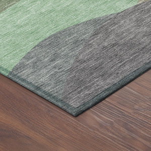 HomeRoots 8' Sage and Beige Round Abstract Area Rug - Stylish, Washable Design for Indoor and Outdoor Spaces 689705