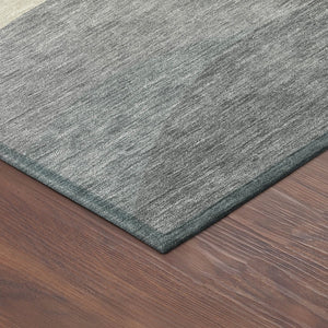 HomeRoots 8' Teal Blue and Gray Round Indoor-Outdoor Area Rug - Durable, Washable, Modern Geometric Design 689711