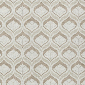 HomeRoots 5' Beige and Taupe Geometric Area Rug - Washable Indoor/Outdoor, Durable, Stylish for Any Space 689716