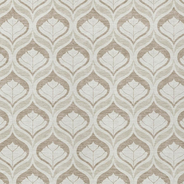 HomeRoots 8' X 10' Beige & Taupe Geometric Washable Area Rug - Durable, Stylish for Indoor & Outdoor Spaces! 689718