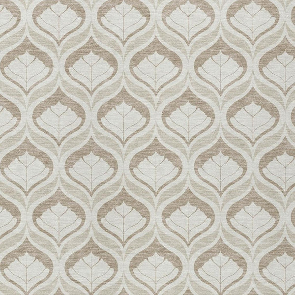 HomeRoots 9' X 12' Beige and Taupe Geometric Area Rug - Washable, Durable, Stylish for Indoor & Outdoor Use 689719